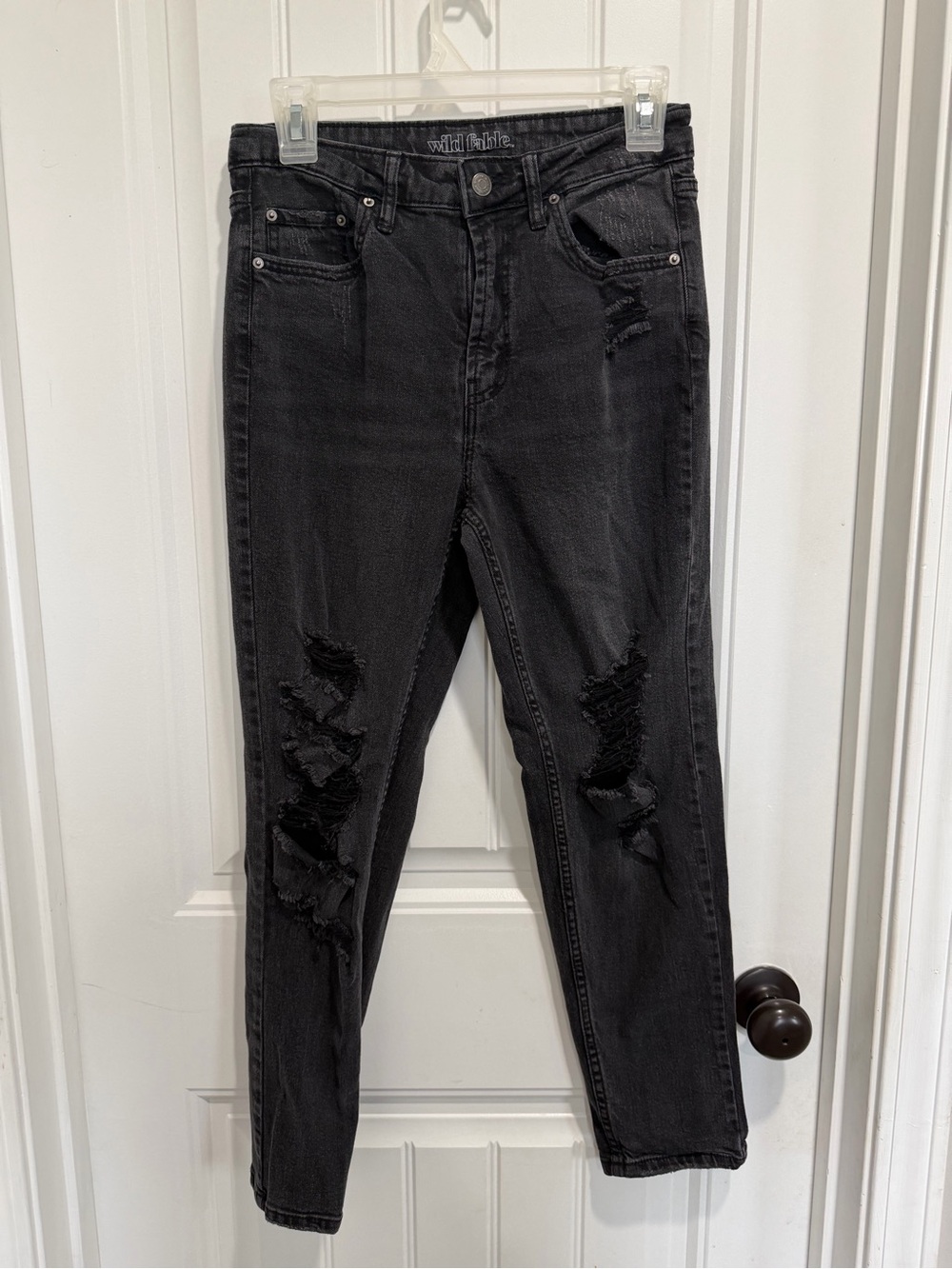 wild fable Black Distressed Boyfriend Jeans